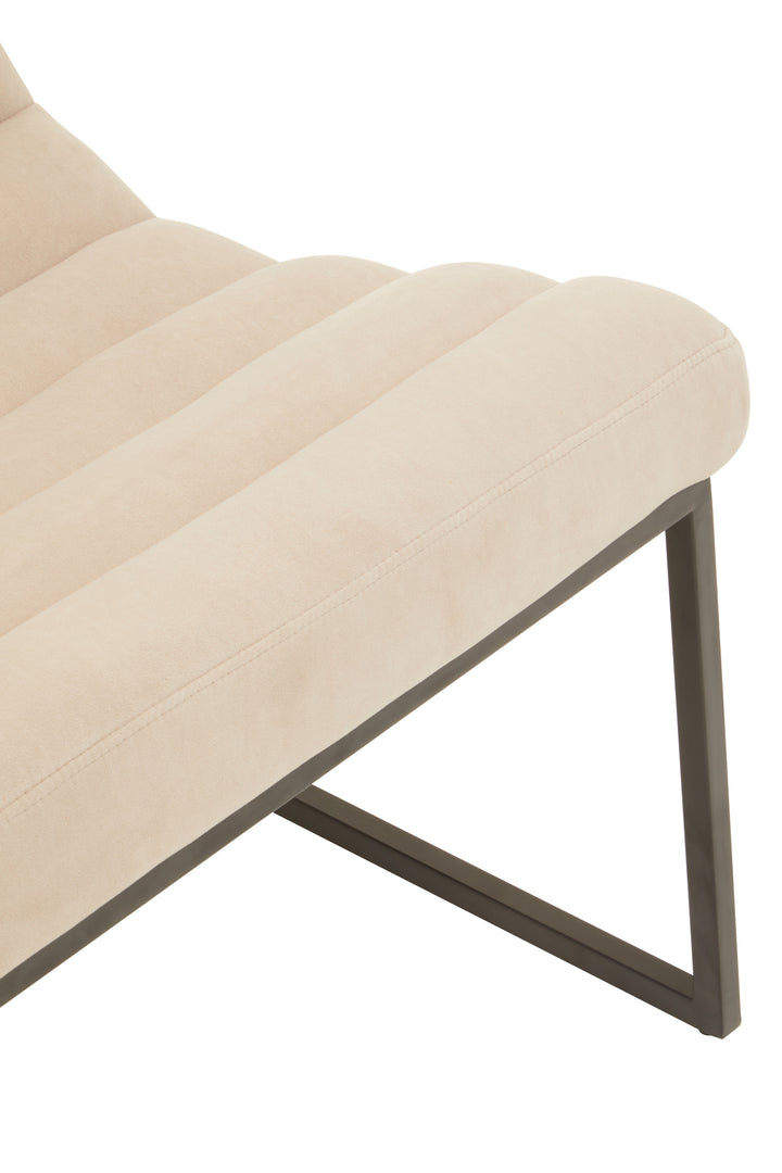 Lusso Ivory Velvet Cocktail Chair