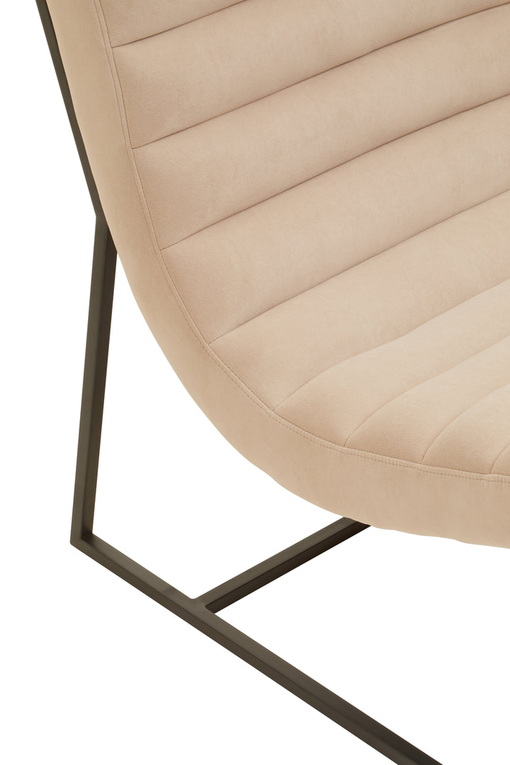Lusso Ivory Velvet Cocktail Chair