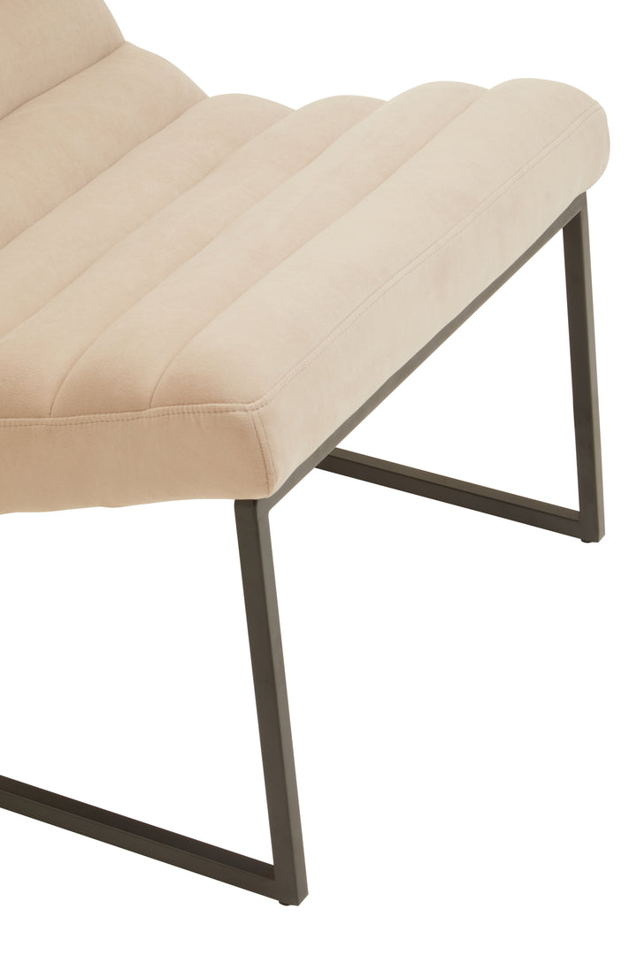 Lusso Ivory Velvet Cocktail Chair