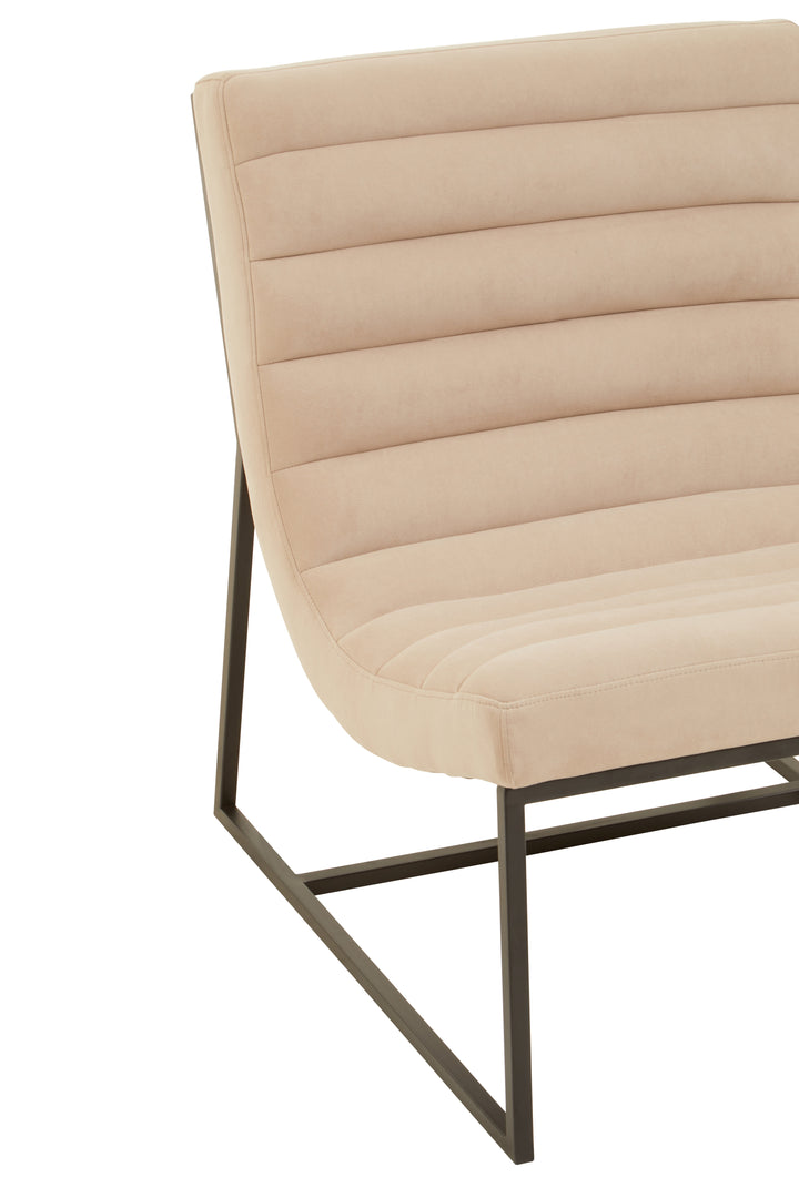 Lusso Ivory Velvet Cocktail Chair