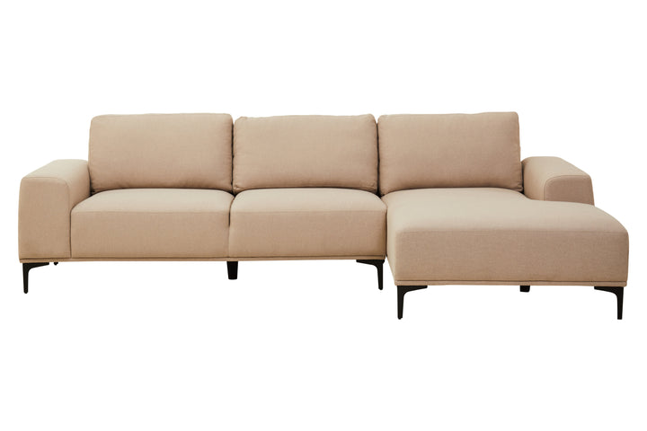 Taranto Neutral Three Seat Left Chaise Sofa
