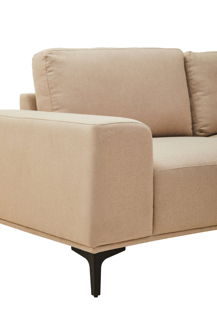 Taranto Neutral Three Seat Left Chaise Sofa