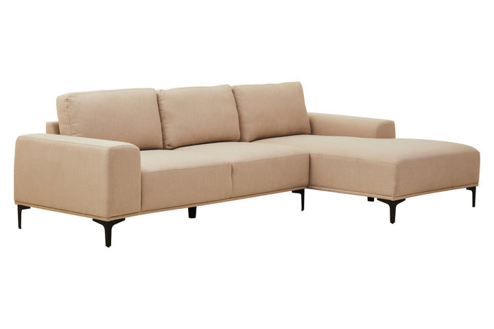 Taranto Neutral Three Seat Left Chaise Sofa