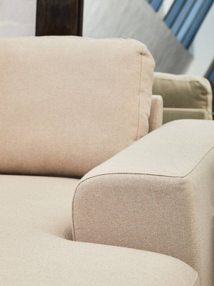 Taranto Neutral Three Seat Left Chaise Sofa