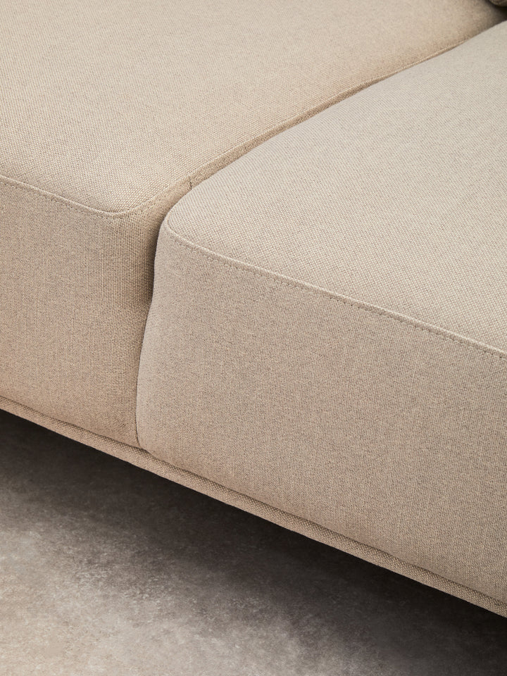 Taranto Neutral Three Seat Left Chaise Sofa