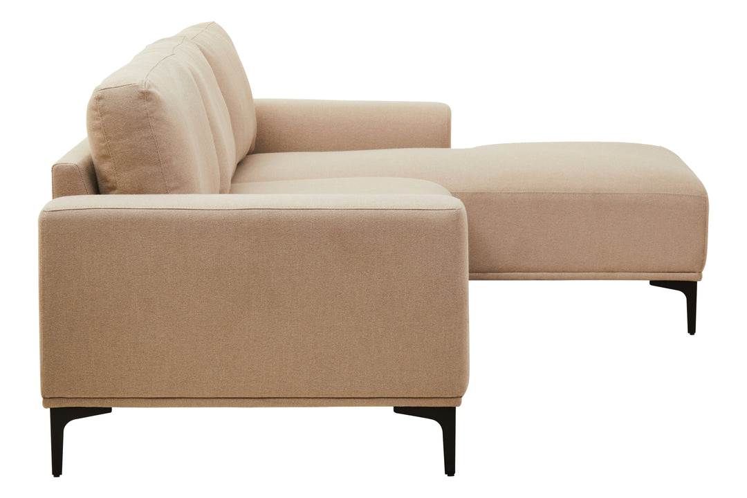 Taranto Neutral Three Seat Left Chaise Sofa