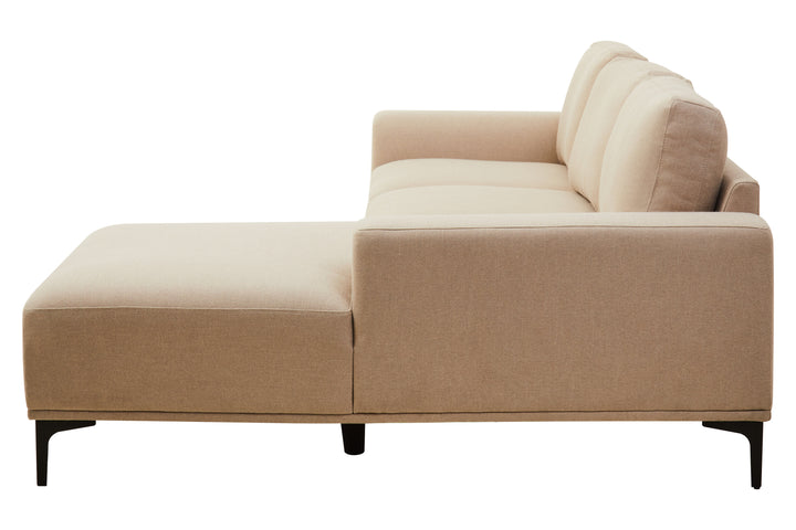 Taranto Neutral Three Seat Left Chaise Sofa