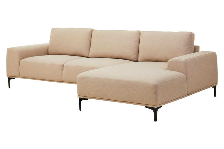 Taranto Neutral Three Seat Left Chaise Sofa