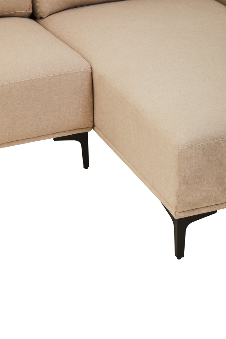 Taranto Neutral Three Seat Left Chaise Sofa
