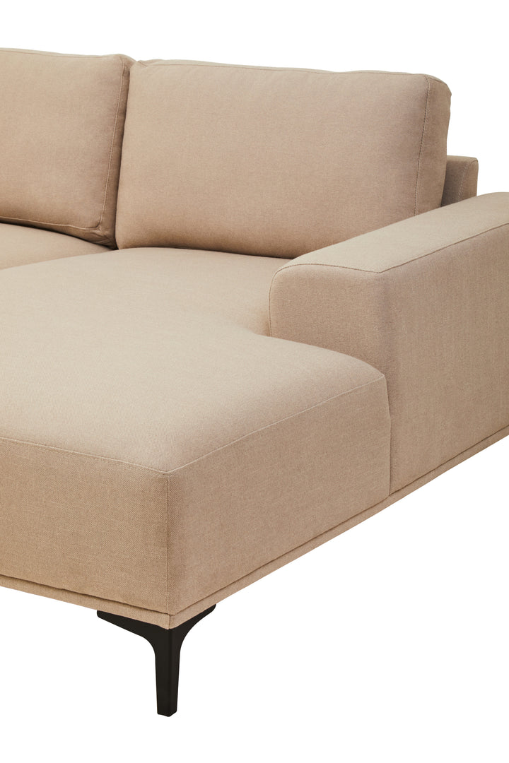 Taranto Neutral Three Seat Left Chaise Sofa