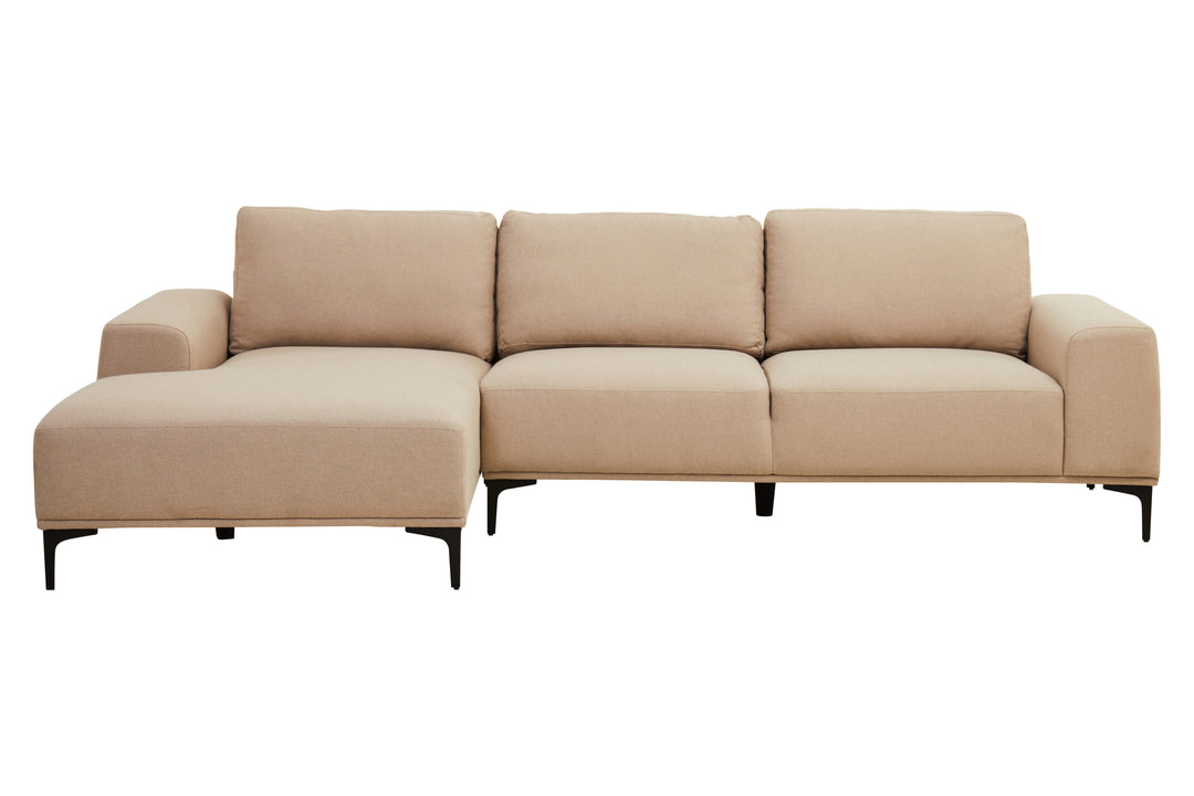 Taranto Neutral Three Seat Right Chaise Sofa