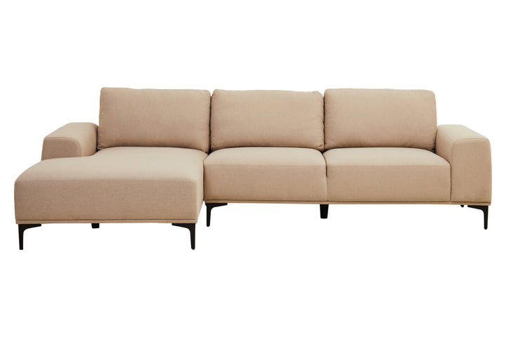 Taranto Neutral Three Seat Right Chaise Sofa