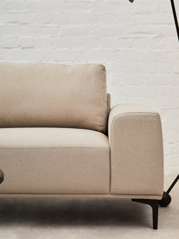 Taranto Neutral Three Seat Right Chaise Sofa