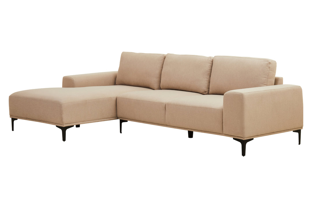 Taranto Neutral Three Seat Right Chaise Sofa