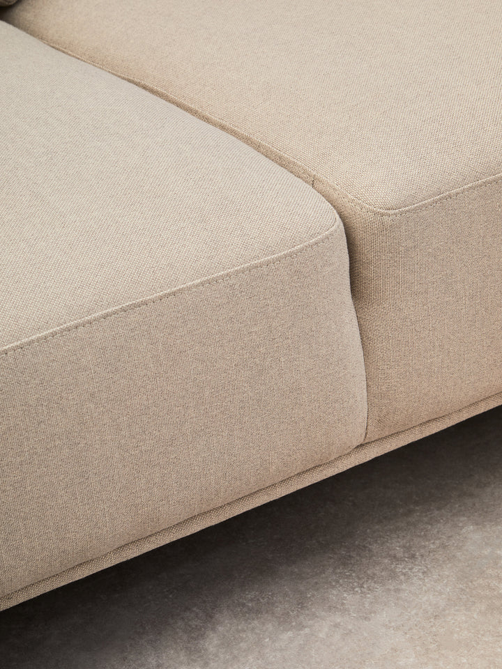 Taranto Neutral Three Seat Right Chaise Sofa