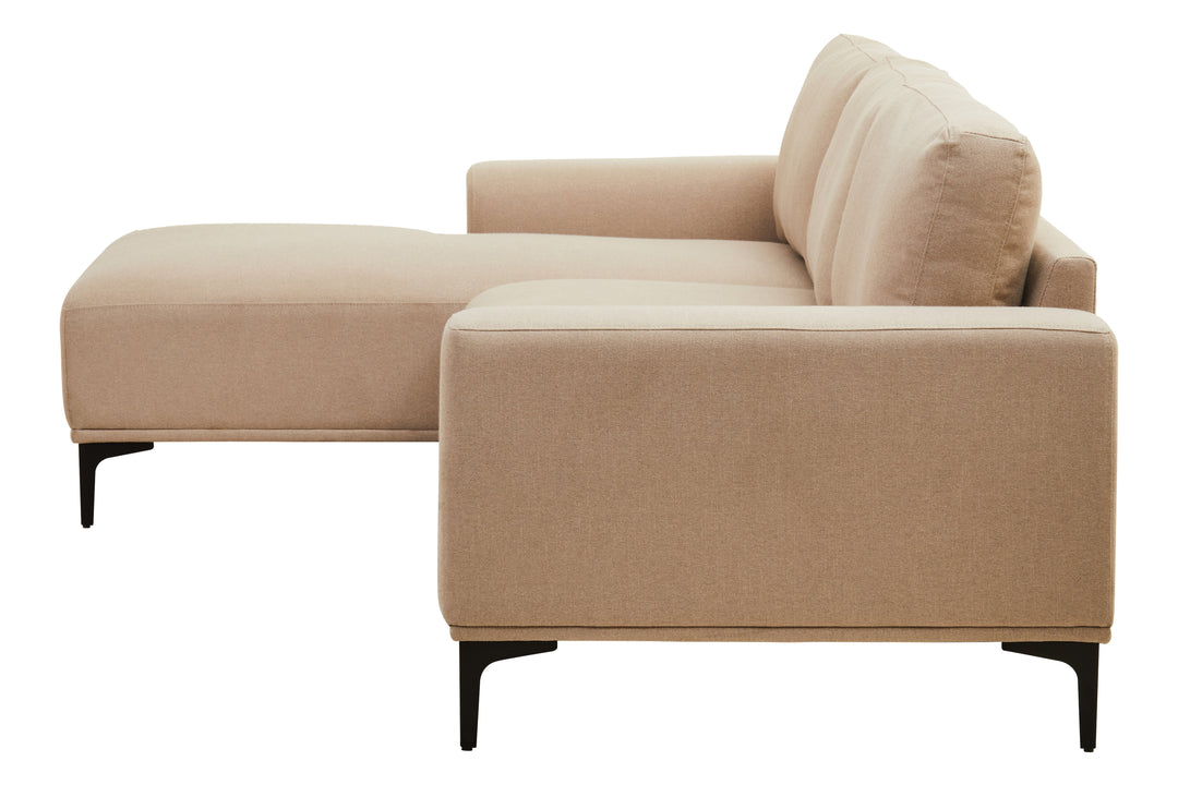 Taranto Neutral Three Seat Right Chaise Sofa