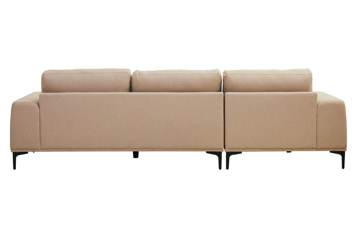 Taranto Neutral Three Seat Right Chaise Sofa