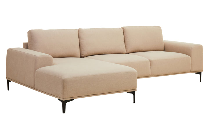Taranto Neutral Three Seat Right Chaise Sofa