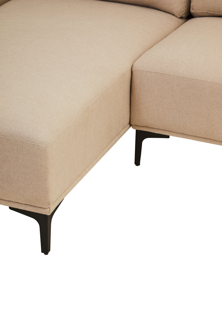 Taranto Neutral Three Seat Right Chaise Sofa