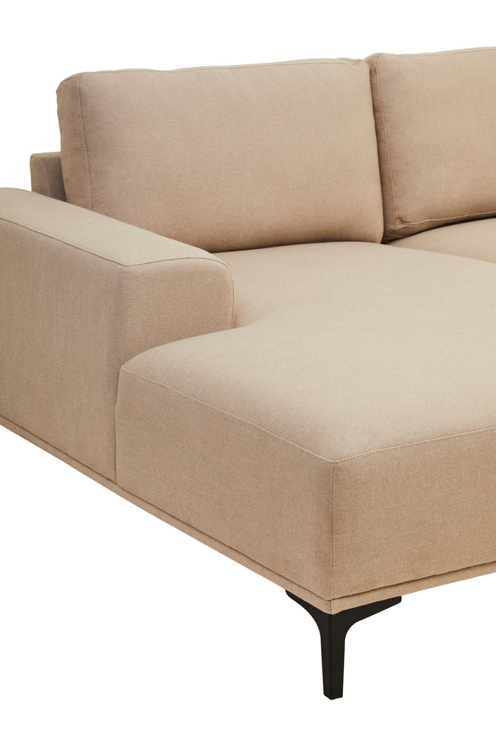 Taranto Neutral Three Seat Right Chaise Sofa