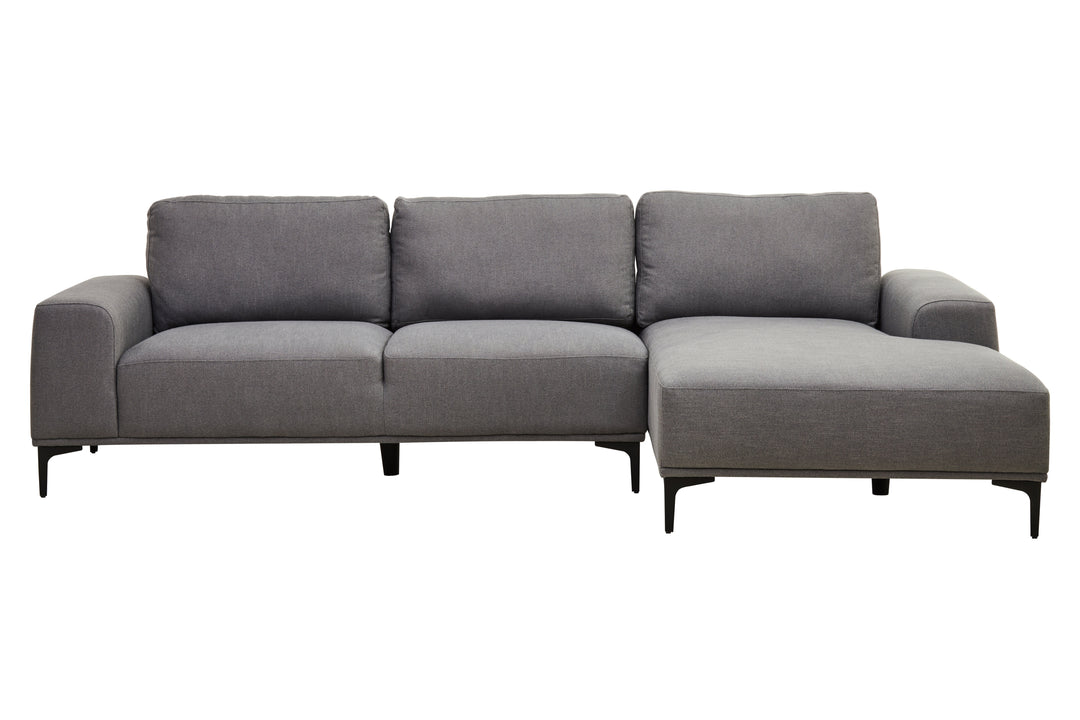 Taranto Grey Three Seat Left Chaise Sofa