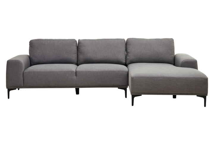 Taranto Grey Three Seat Left Chaise Sofa