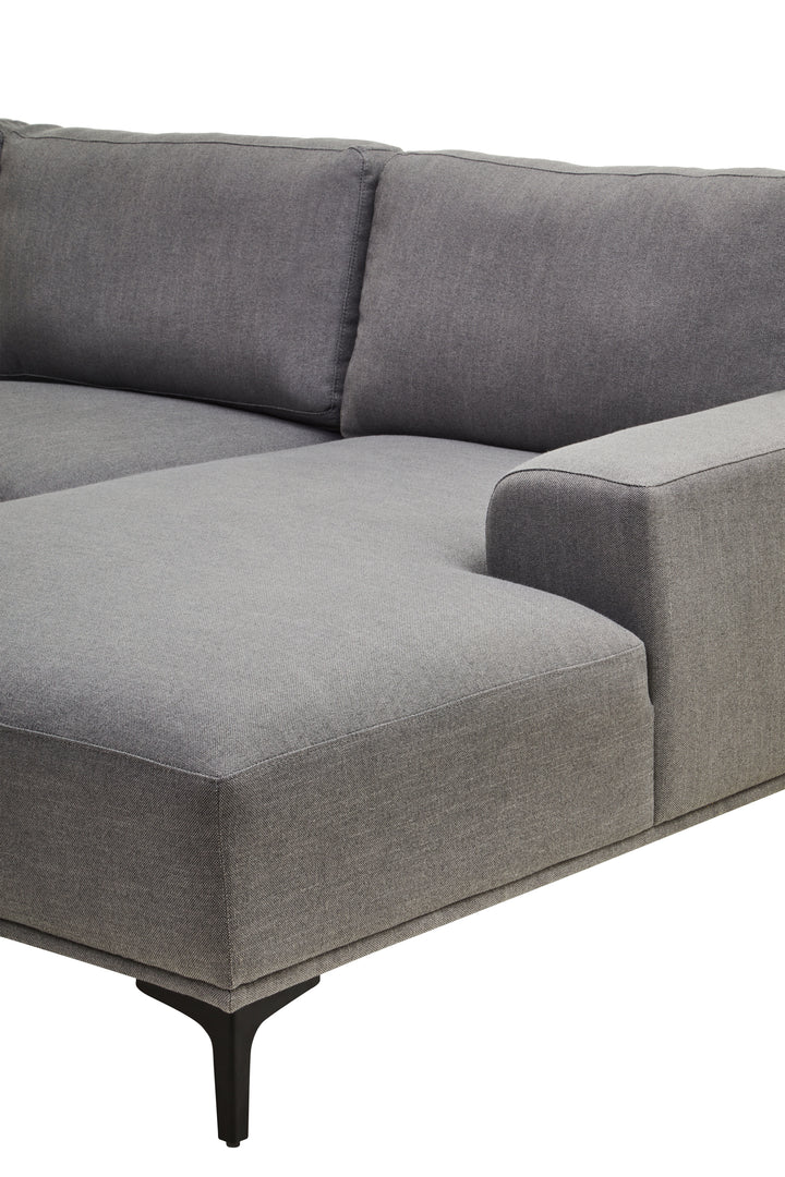 Taranto Grey Three Seat Left Chaise Sofa