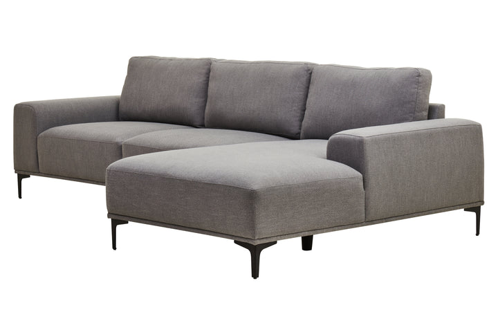 Taranto Grey Three Seat Left Chaise Sofa