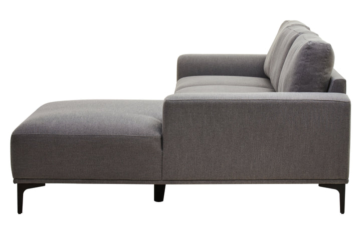 Taranto Grey Three Seat Left Chaise Sofa
