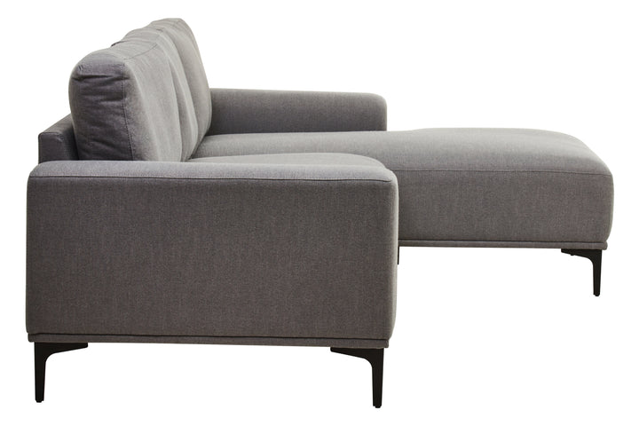 Taranto Grey Three Seat Left Chaise Sofa