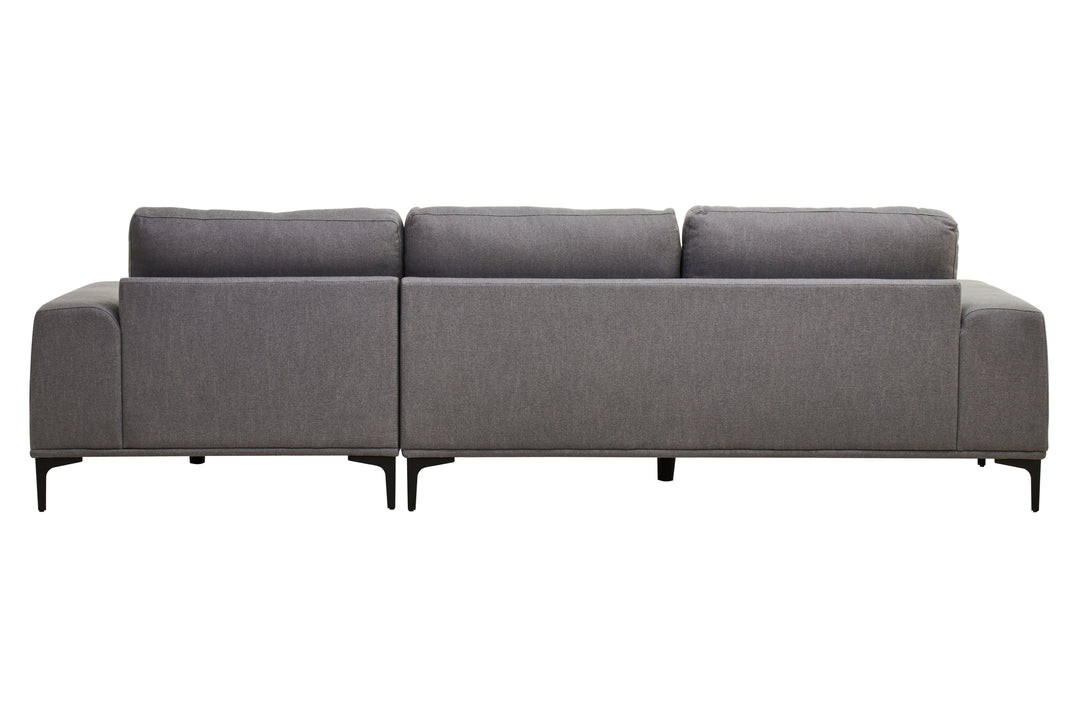 Taranto Grey Three Seat Left Chaise Sofa