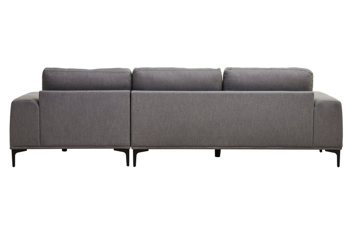 Taranto Grey Three Seat Left Chaise Sofa