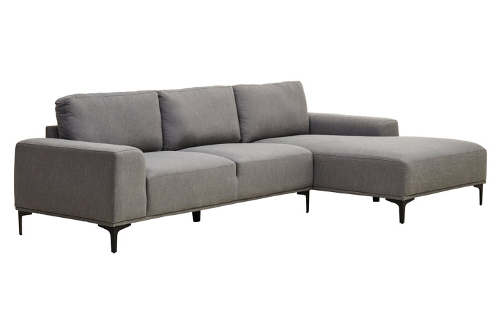 Taranto Grey Three Seat Left Chaise Sofa