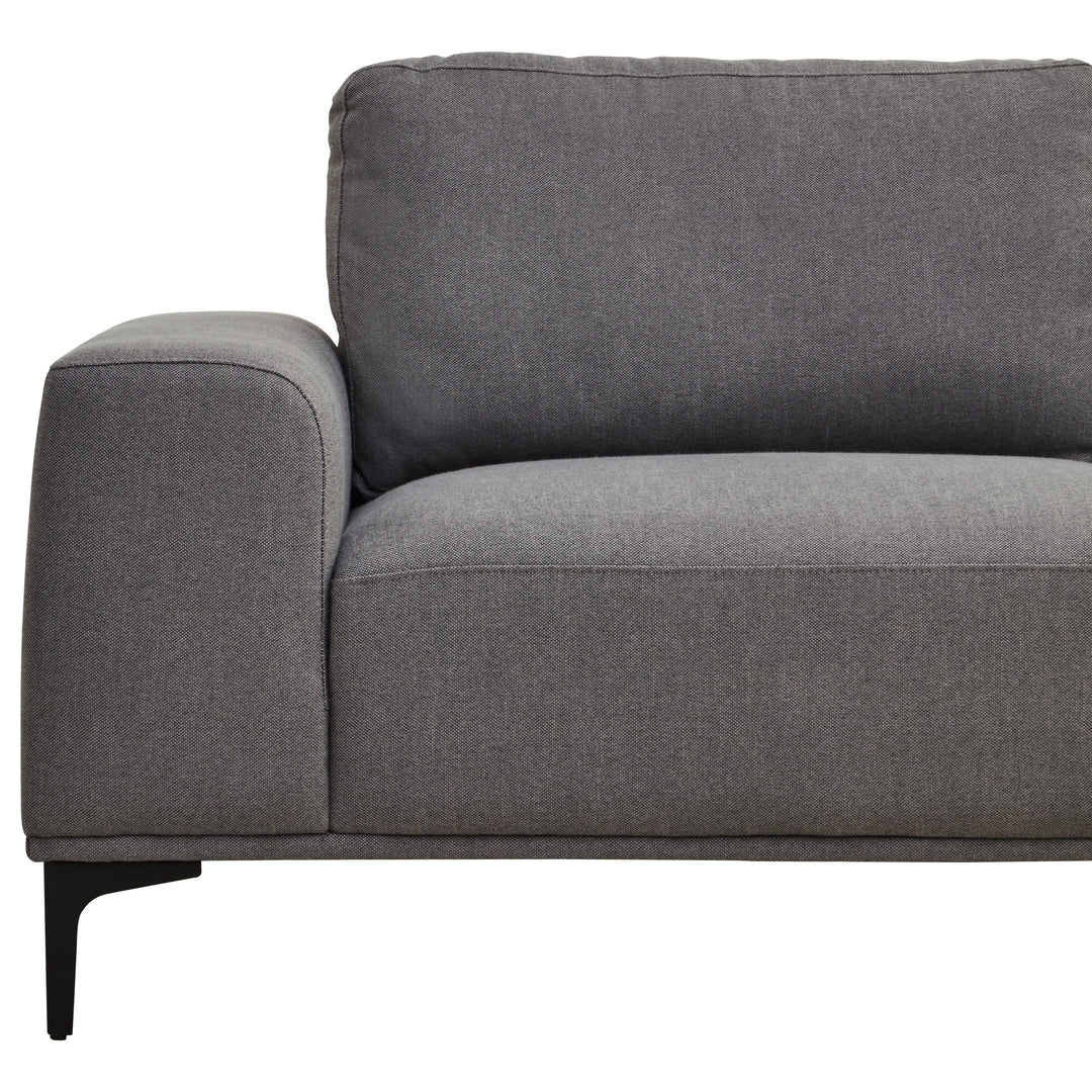 Taranto Grey Three Seat Left Chaise Sofa