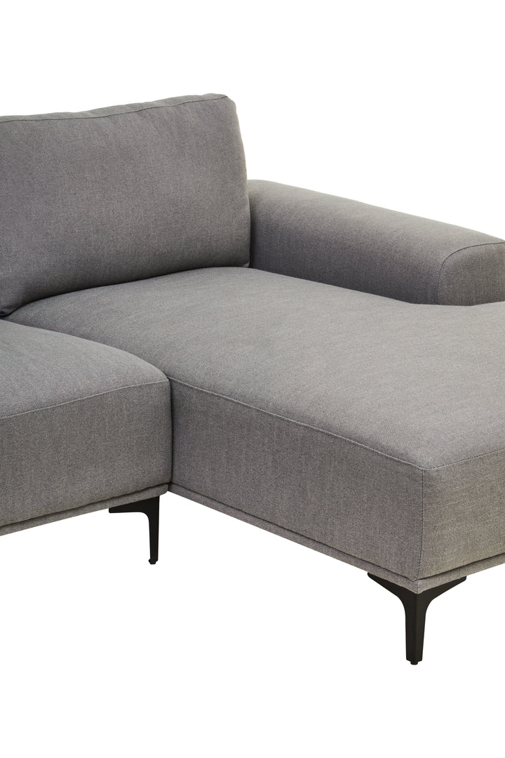 Taranto Grey Three Seat Left Chaise Sofa