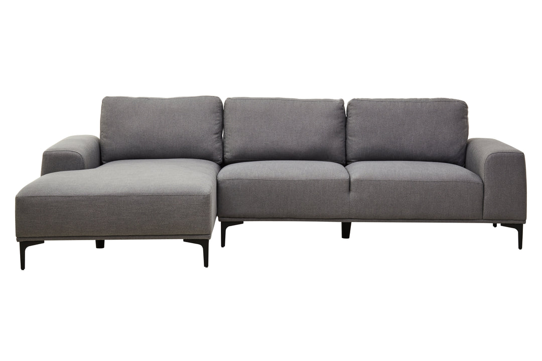 Taranto Grey Three Seat Right Chaise Sofa