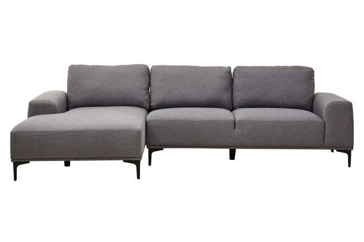 Taranto Grey Three Seat Right Chaise Sofa