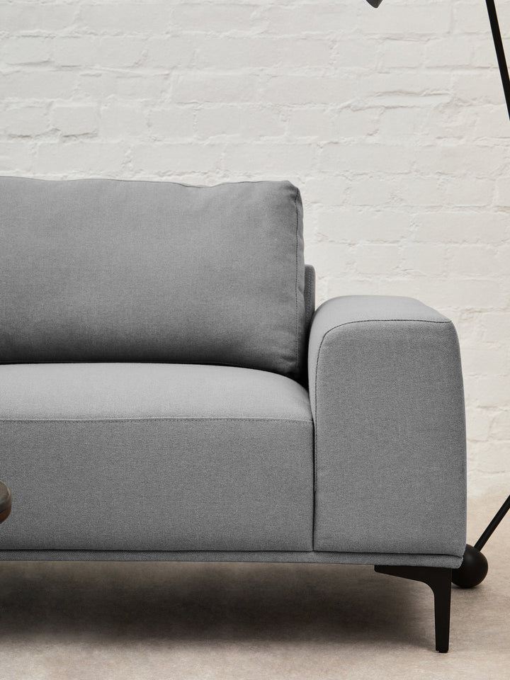 Taranto Grey Three Seat Right Chaise Sofa