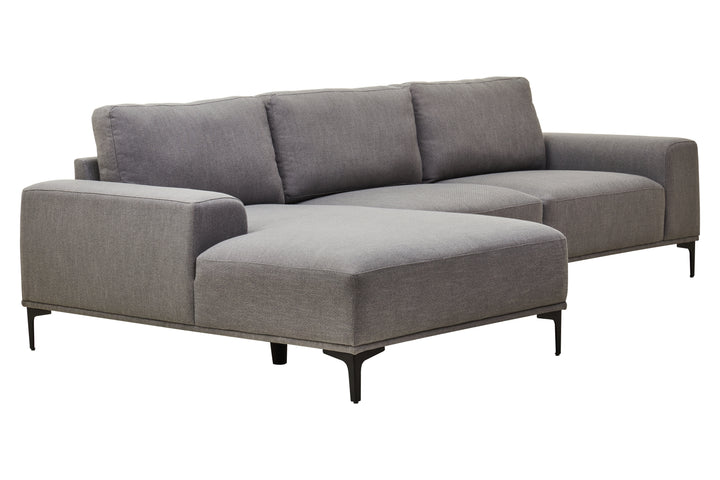 Taranto Grey Three Seat Right Chaise Sofa