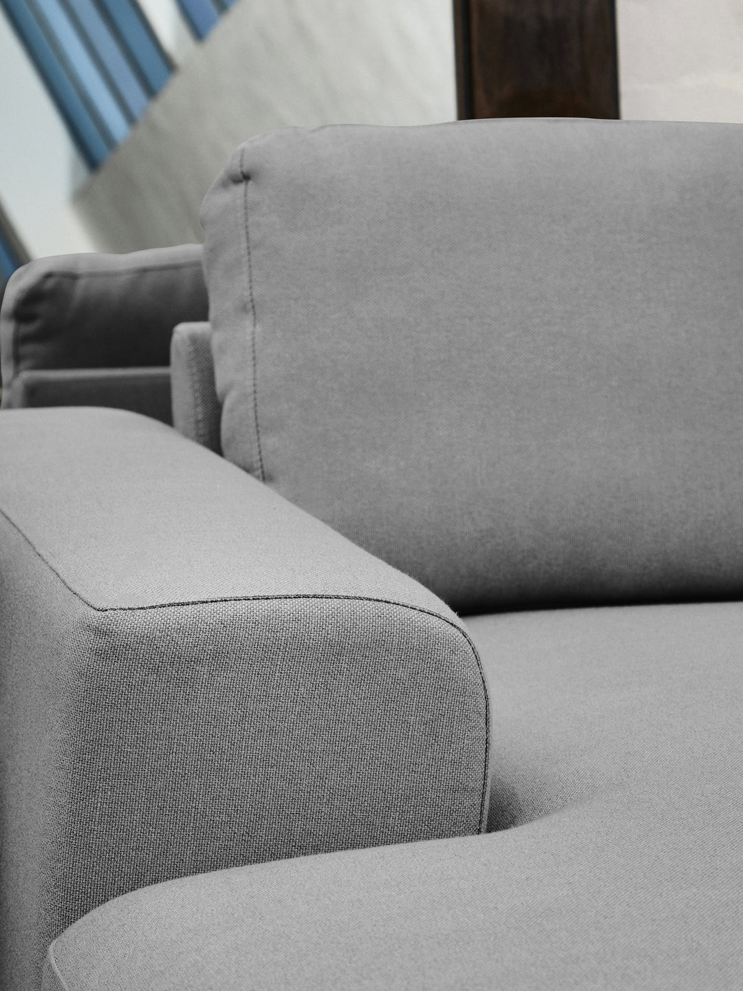 Taranto Grey Three Seat Right Chaise Sofa
