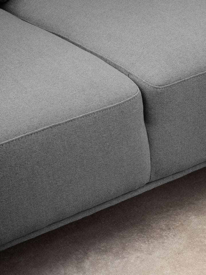 Taranto Grey Three Seat Right Chaise Sofa
