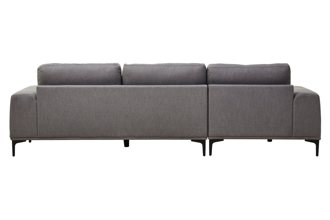Taranto Grey Three Seat Right Chaise Sofa