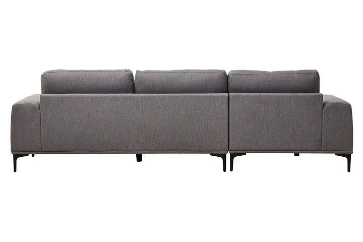 Taranto Grey Three Seat Right Chaise Sofa