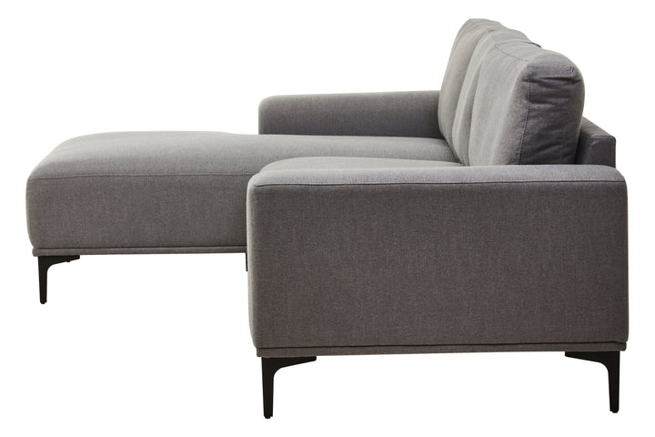 Taranto Grey Three Seat Right Chaise Sofa