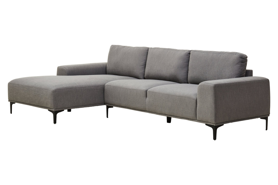 Taranto Grey Three Seat Right Chaise Sofa