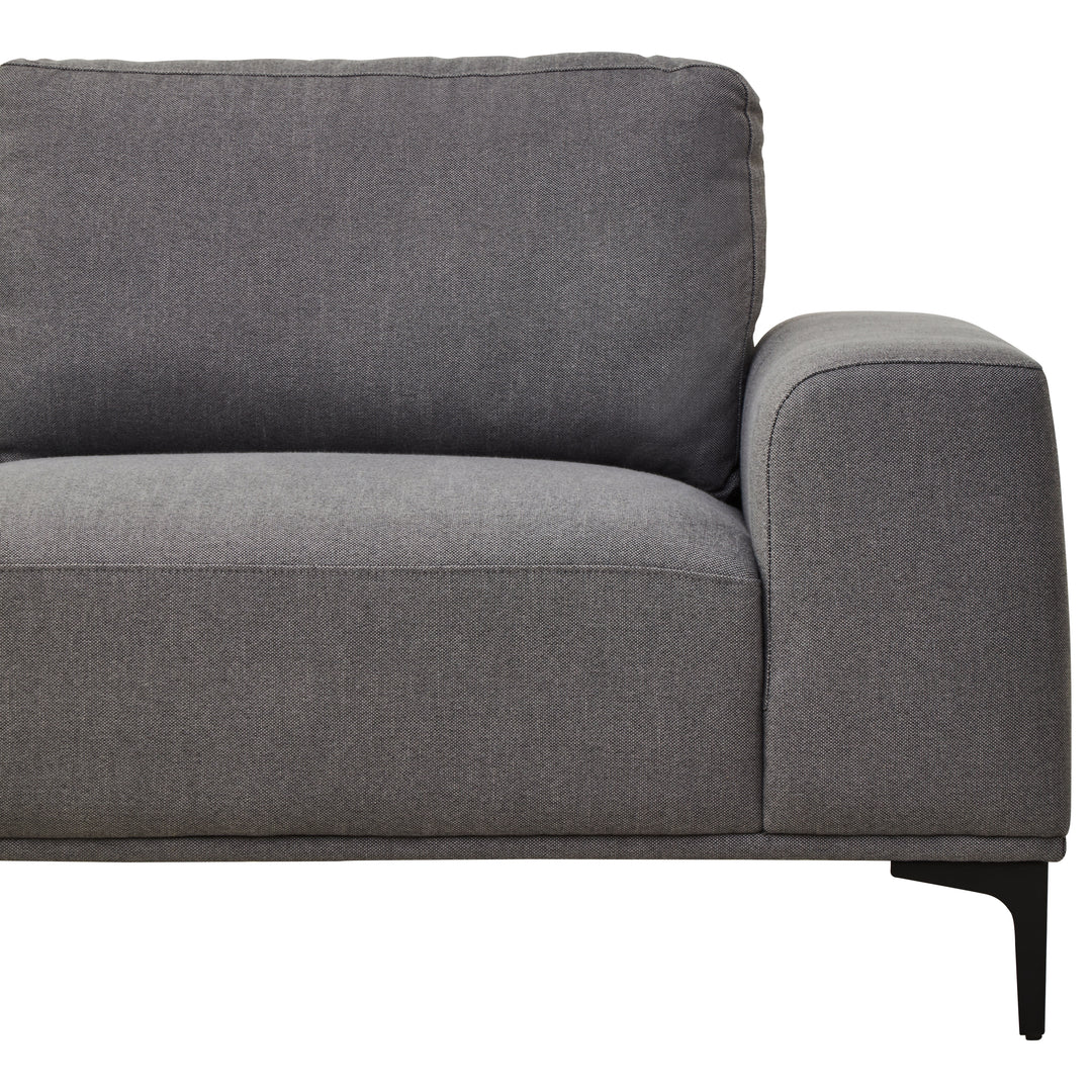 Taranto Grey Three Seat Right Chaise Sofa
