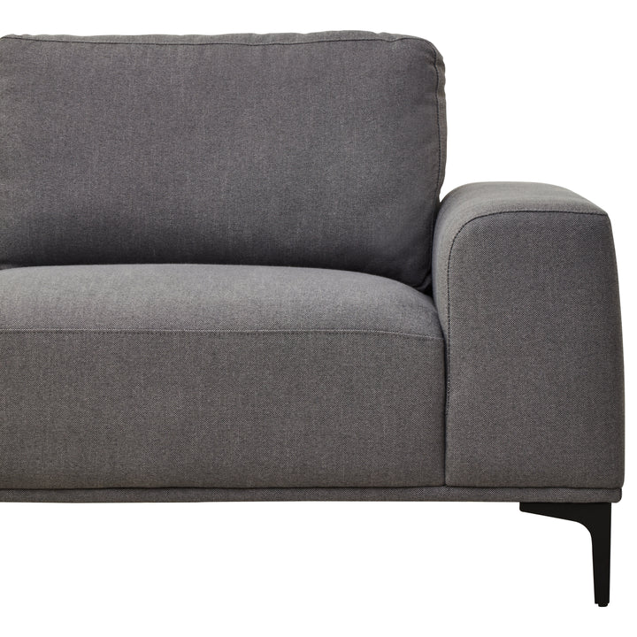 Taranto Grey Three Seat Right Chaise Sofa