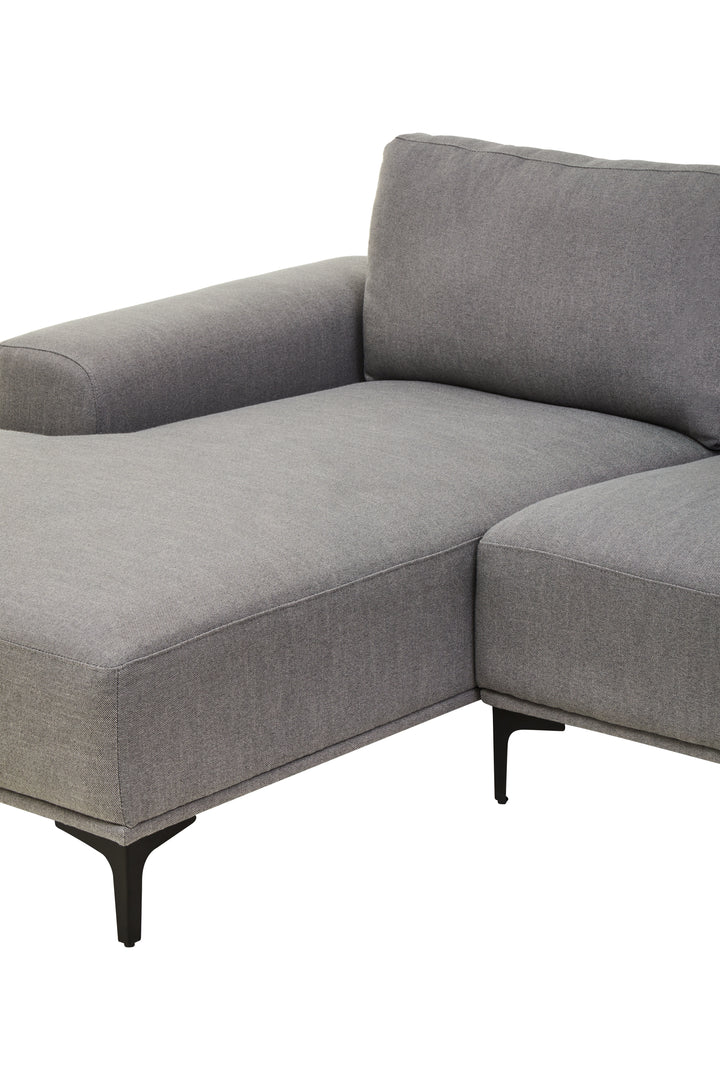 Taranto Grey Three Seat Right Chaise Sofa