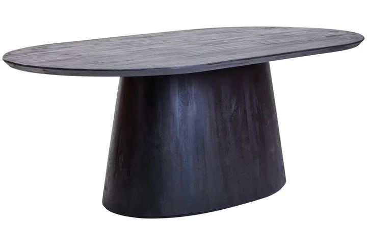 Cosenza Oval Black Mango Wood Dining Table