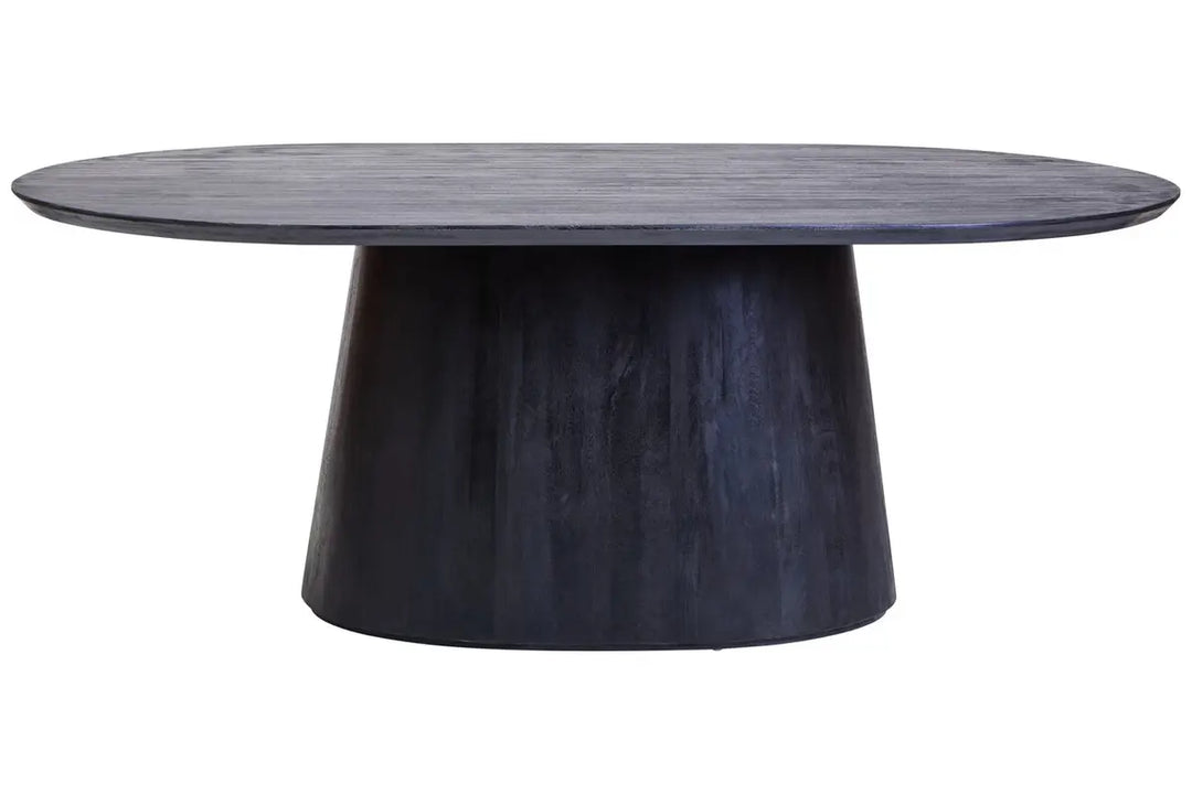 Cosenza Oval Black Mango Wood Dining Table